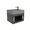 Castello Usa Amazon 24-inch Black Vanity Set with Gray Top and Gold Handles CB-MC-24BLK-GLD-2056-GR - alternate 4